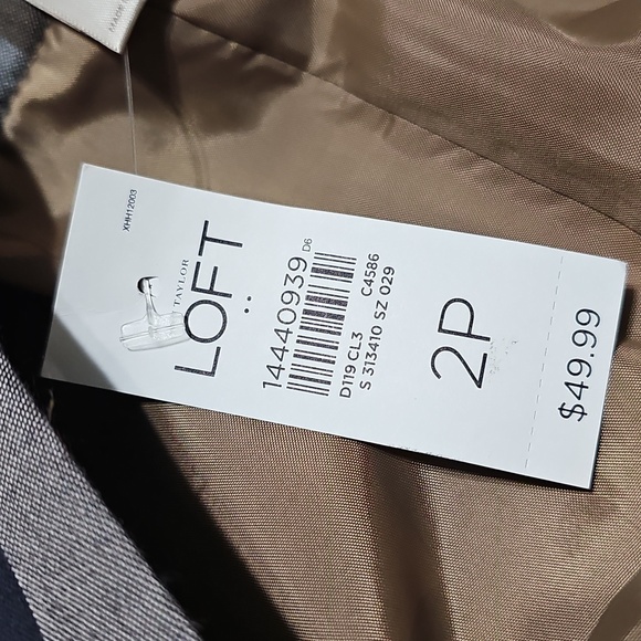 LOFT Plaid Pencil Skirt in Tan, Black, Gray Size 2P Petite New - Picture 4 of 8